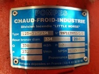 - - - Chaud-Froid-Industrie KSB 125-315 / 334 Waterpomp 350 m3 / h 10 - Vandingsmaskiner - Indtræk - 2