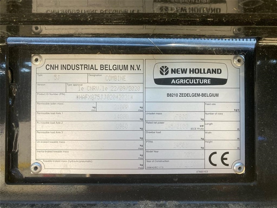 New Holland CX8.70 SLH 25’ Varifeed bord mm. - Høstmaskiner - Mejetærskere - 12