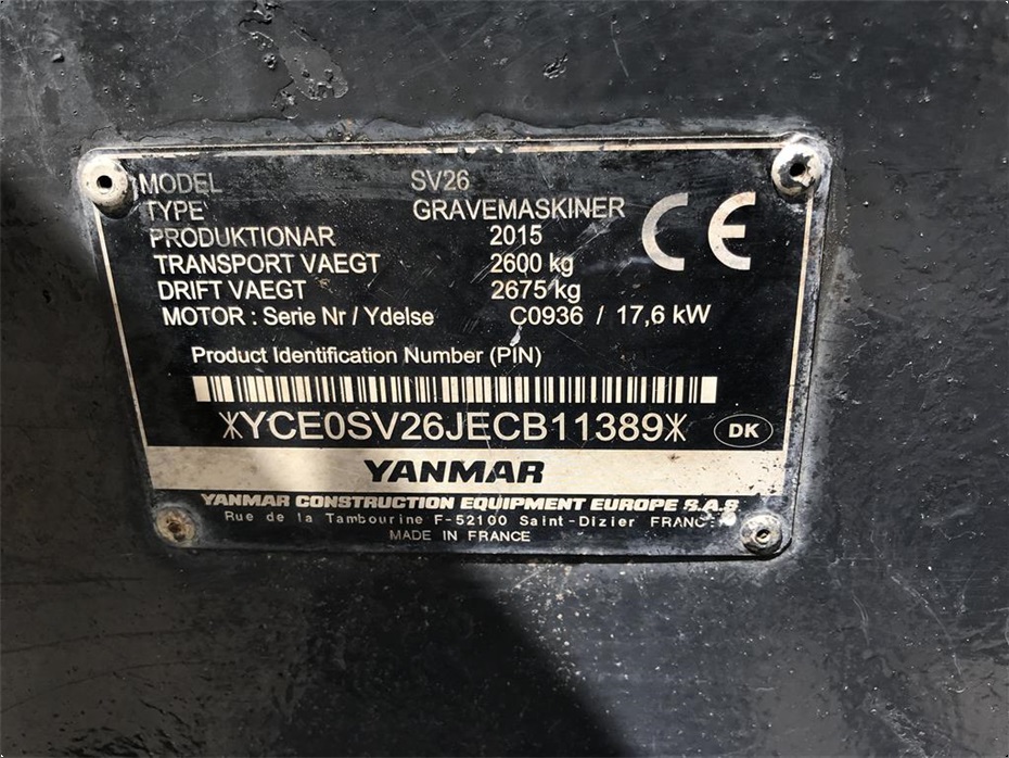 Yanmar SV26 hydraulisk skovlskifte. - Minigravere - 10