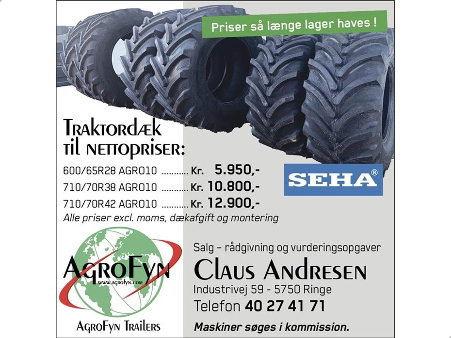 SEHA nye traktordæk til netto priser - Traktor tilbehør - Dæk - 1