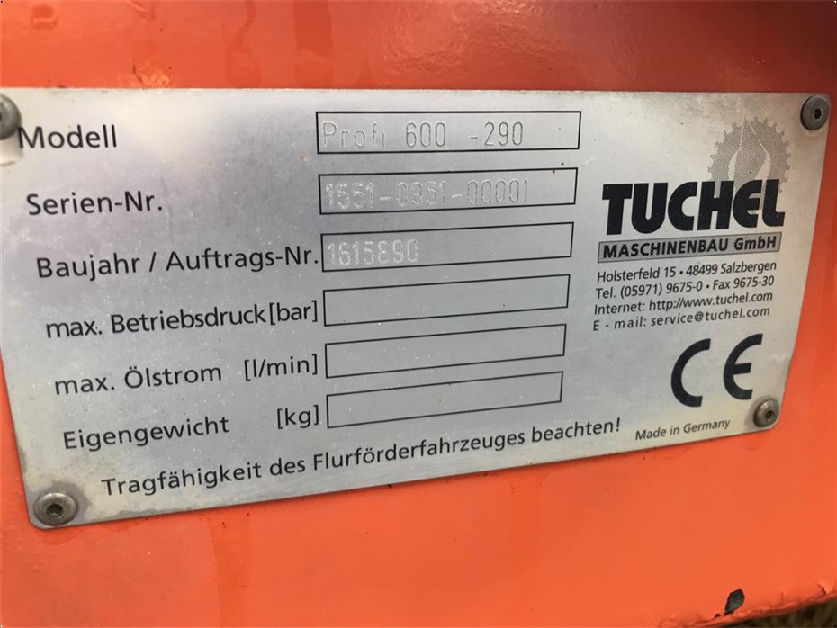 Tuchel Profi600 290 - Minilæsser tilbehør - Redskaber - 10
