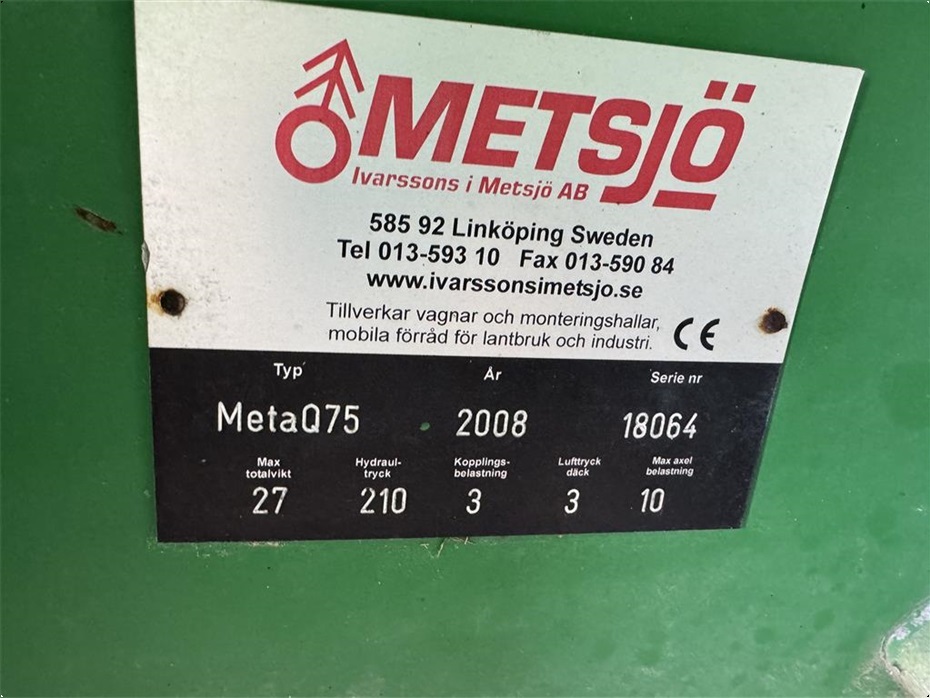 Metsjö MetaQ 75 Skiftelandsvogn - Vogne - Kornvogne - 7