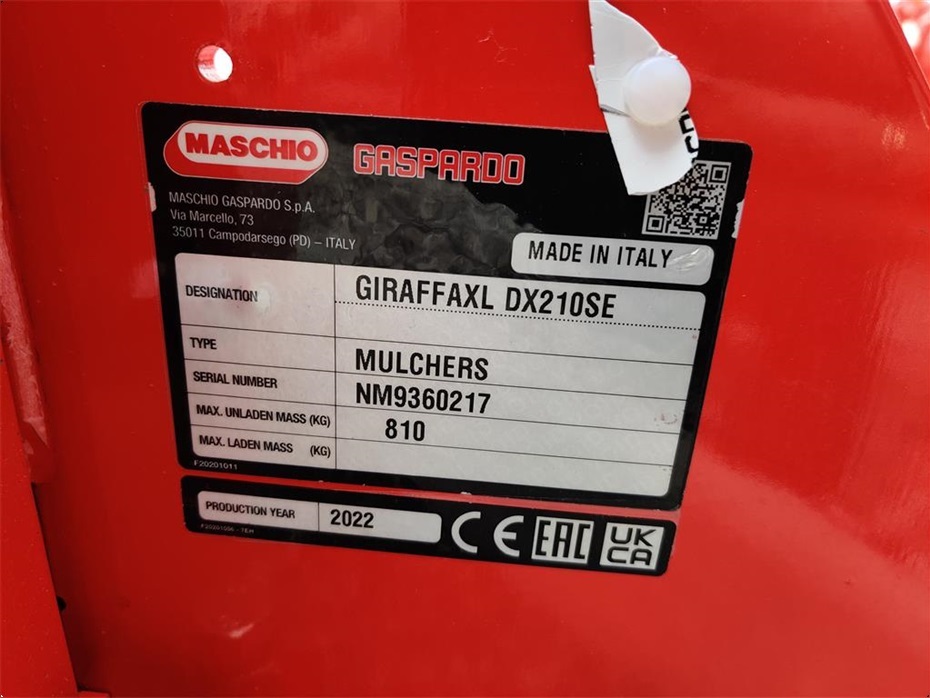 Maschio Giraffa XL 210 SE Udvendig gearbox - INKL. VIDVINKEL PTO - Græsmaskiner - Brakslåmaskiner - 5