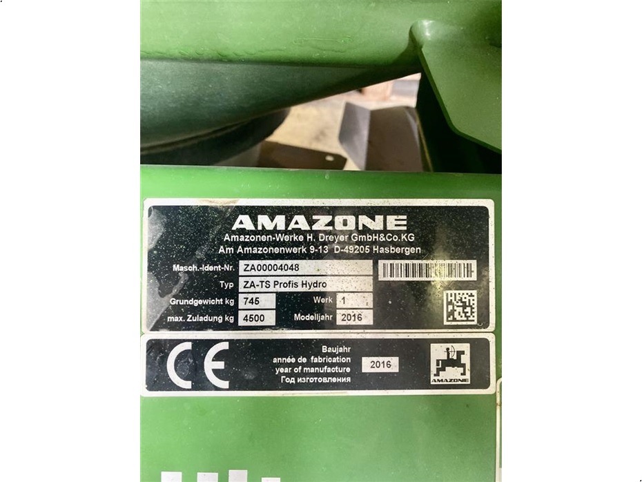 Amazone ZA-TS 4200 Hydro - Gødningsmaskiner - Liftophængte gødningsspredere - 4